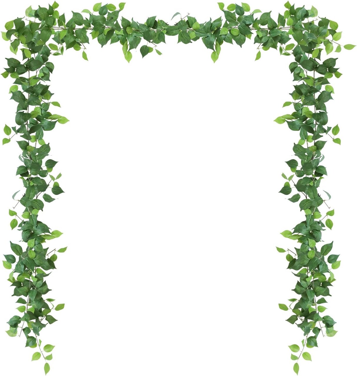 2pcs Artificial Ivy Artificial Vines Artificial Plants 71 Inch (Scindapsus Vines) 9.5"D x 9.5"W x 1.8"H